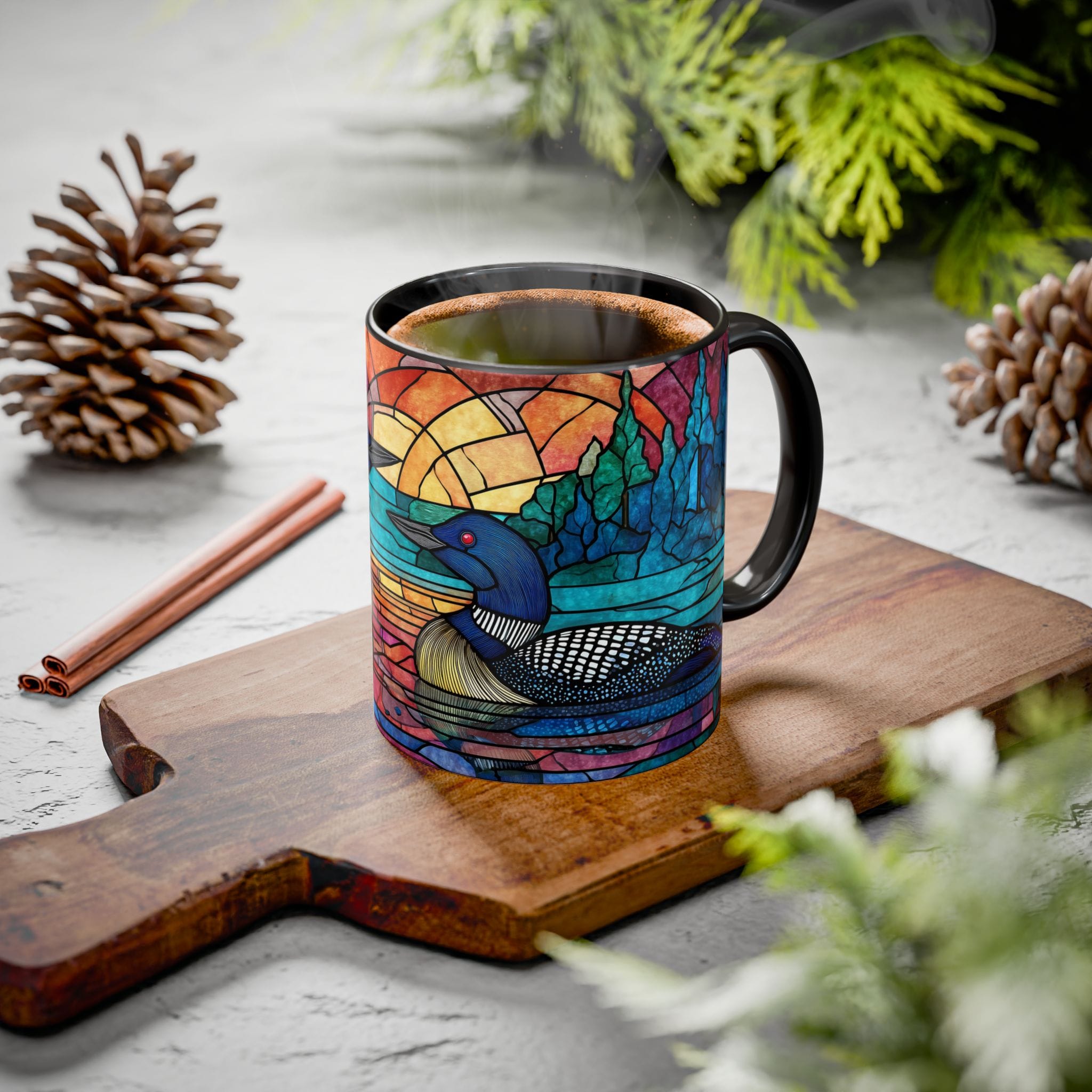 Loon Stained Glass Coffee Mug - Image 6