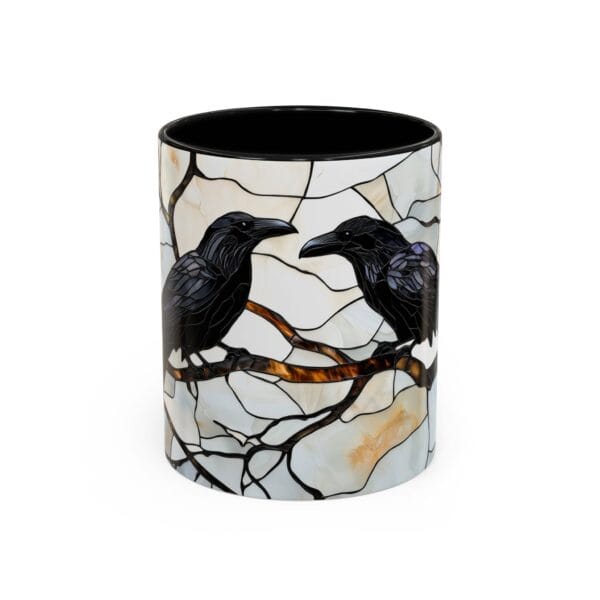 Crow or Raven Stained Glass Coffee Mug - Image 4