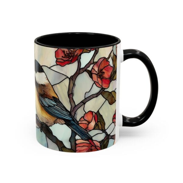 Chickadees Stained Glass Coffee Mug - Image 2