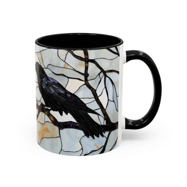 Crow or Raven Stained Glass Coffee Mug - Image 2