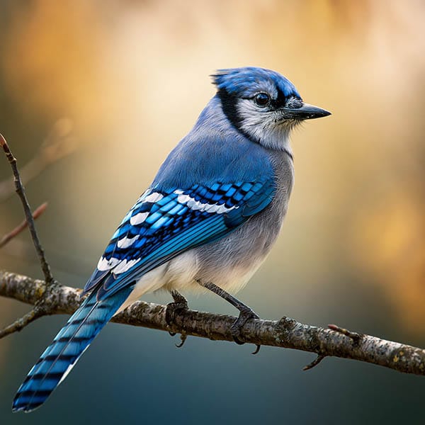 blue jay perched branch natural habitat