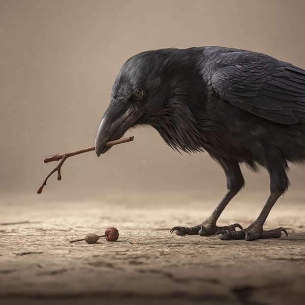 crow using tool