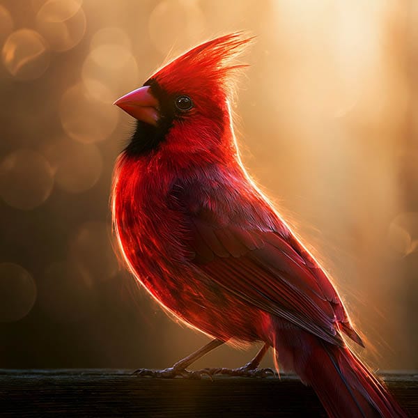 Symbolic glowing cardinal.